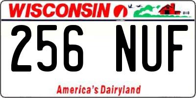 WI license plate 256NUF