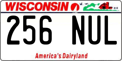 WI license plate 256NUL