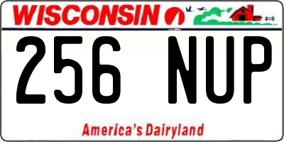 WI license plate 256NUP