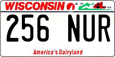 WI license plate 256NUR
