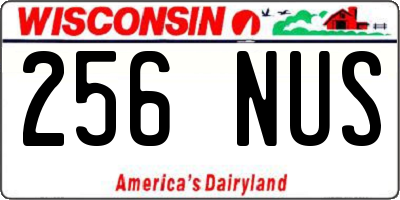 WI license plate 256NUS