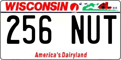 WI license plate 256NUT