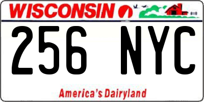 WI license plate 256NYC