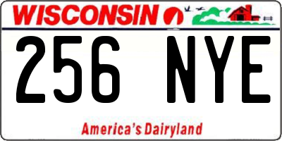 WI license plate 256NYE