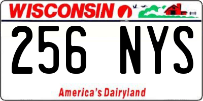 WI license plate 256NYS