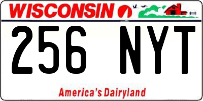 WI license plate 256NYT