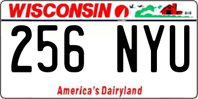 WI license plate 256NYU