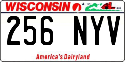 WI license plate 256NYV