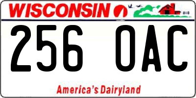 WI license plate 256OAC