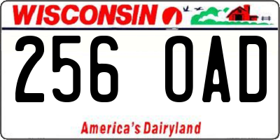 WI license plate 256OAD