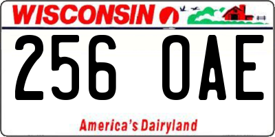 WI license plate 256OAE