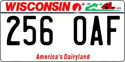 WI license plate 256OAF