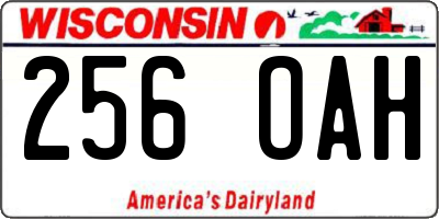 WI license plate 256OAH