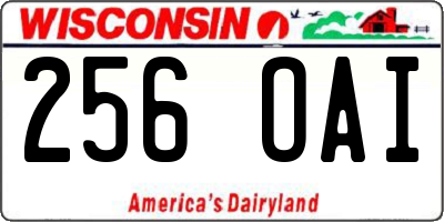 WI license plate 256OAI