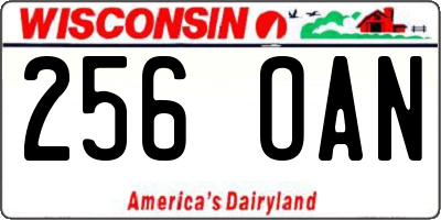 WI license plate 256OAN