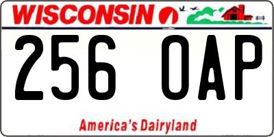 WI license plate 256OAP