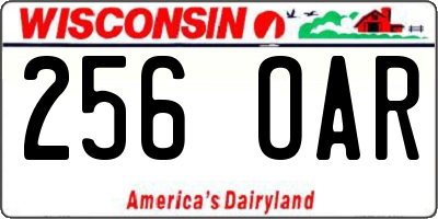 WI license plate 256OAR