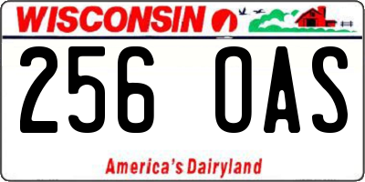 WI license plate 256OAS