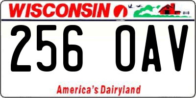 WI license plate 256OAV
