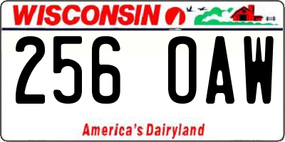 WI license plate 256OAW