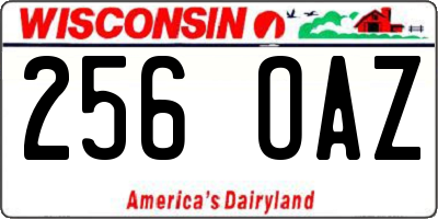 WI license plate 256OAZ