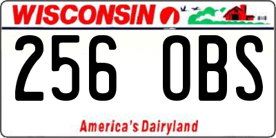 WI license plate 256OBS