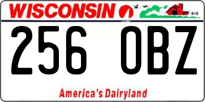 WI license plate 256OBZ