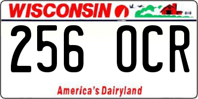 WI license plate 256OCR