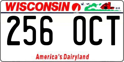 WI license plate 256OCT