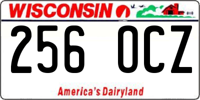 WI license plate 256OCZ