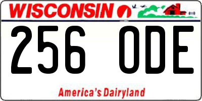 WI license plate 256ODE