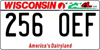 WI license plate 256OEF