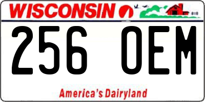WI license plate 256OEM