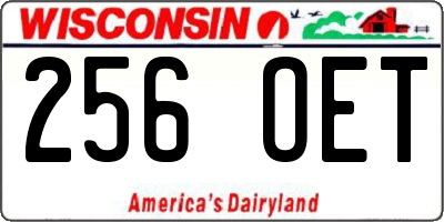 WI license plate 256OET