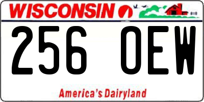 WI license plate 256OEW