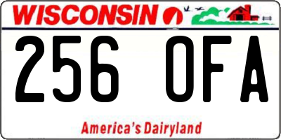WI license plate 256OFA