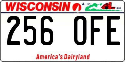 WI license plate 256OFE
