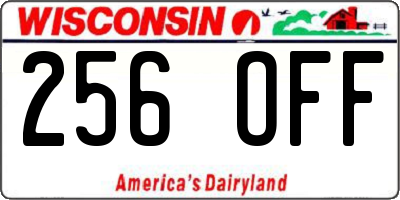 WI license plate 256OFF