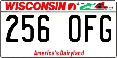 WI license plate 256OFG