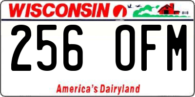 WI license plate 256OFM