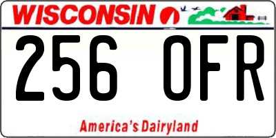 WI license plate 256OFR