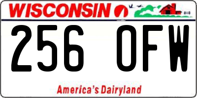 WI license plate 256OFW