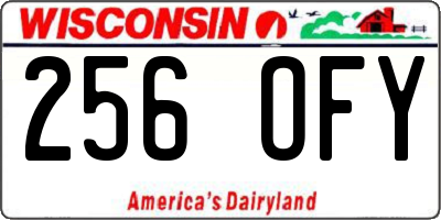 WI license plate 256OFY