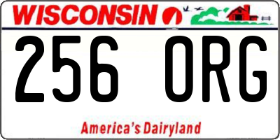 WI license plate 256ORG