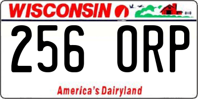 WI license plate 256ORP
