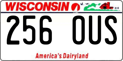 WI license plate 256OUS