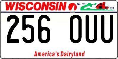 WI license plate 256OUU