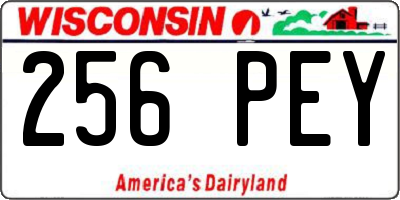 WI license plate 256PEY