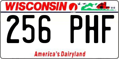 WI license plate 256PHF