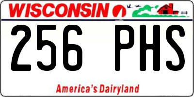 WI license plate 256PHS